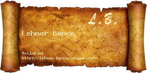 Lehner Bence névjegykártya